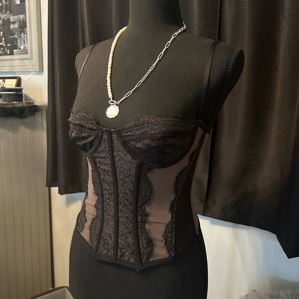 Black & brown corset top #goth #emo